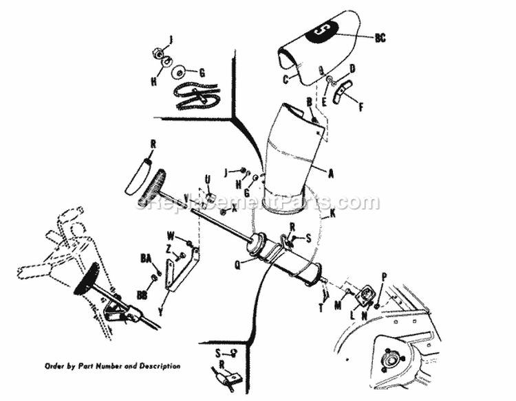 Spout Group-23 Snow-Away Diagram and Parts List for 990426  Simplicity Snow Blower