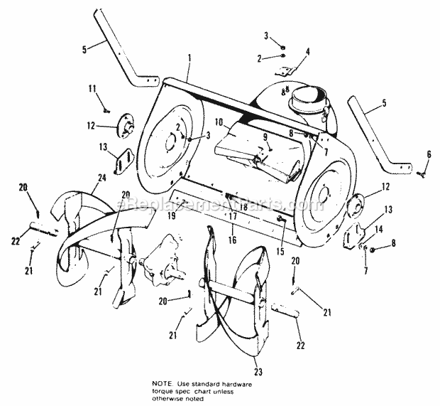 Body_And_Rotor_Group Diagram and Parts List for 990430  Simplicity Snow Blower