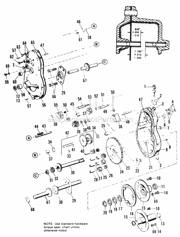 Transmission_Group Diagram and Parts List for 990430  Simplicity Snow Blower