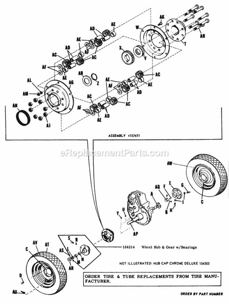 Rear Wheels And Axle Diagram and Parts List for 2029929  Simplicity Lawn Tractor
