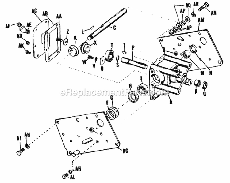 Bevel Gear Housing Diagram and Parts List for 2029929  Simplicity Lawn Tractor