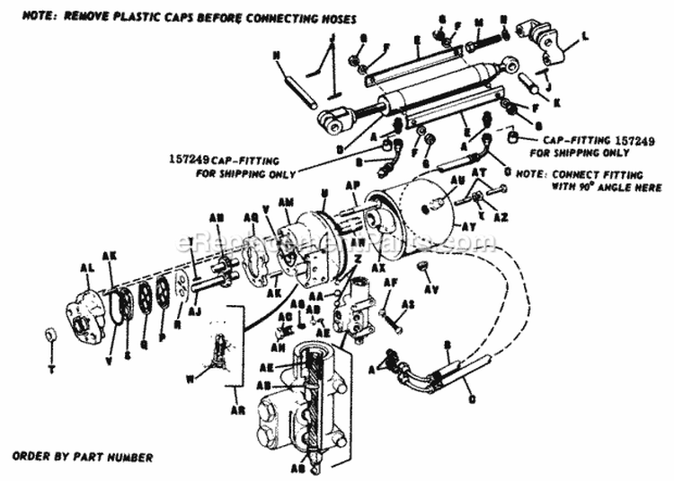 Power Lift Group Diagram and Parts List for 2029932  Simplicity Lawn Tractor