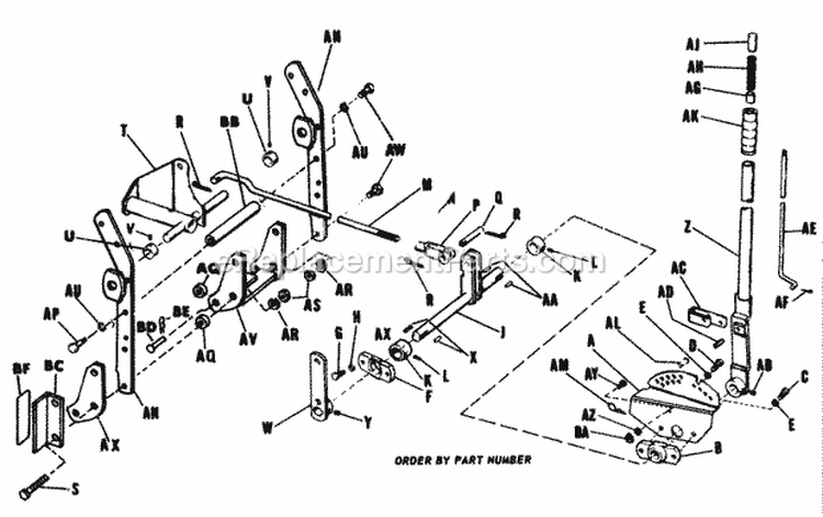 Rear Lift Draw Bar Group Diagram and Parts List for 2029932  Simplicity Lawn Tractor