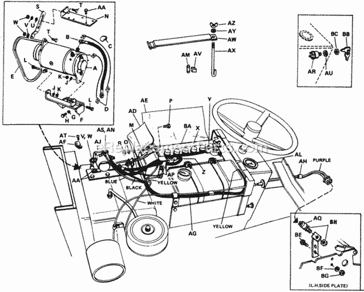 Electric Starter-Generator System Diagram and Parts List for 2029932  Simplicity Lawn Tractor
