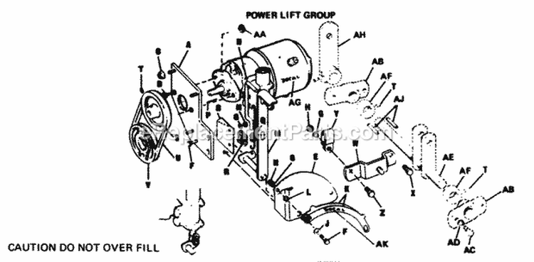 Power Lift Group - Diagram 2 Diagram and Parts List for 2029951  Simplicity Lawn Tractor