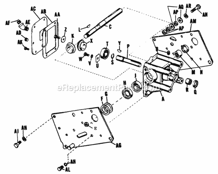 Bevel Gear Housing Diagram and Parts List for 2029950  Simplicity Lawn Tractor