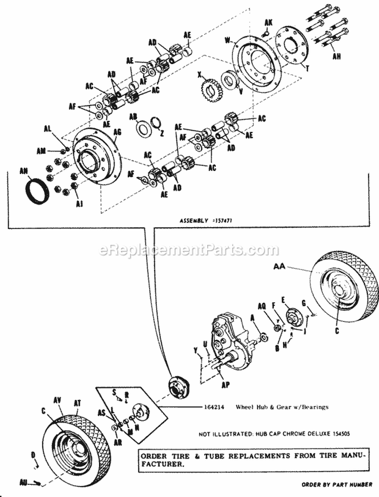 Rear Wheels And Axle Diagram and Parts List for 2029953  Simplicity Lawn Tractor