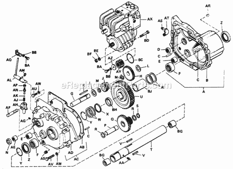 Transmission Group Diagram and Parts List for 2029953  Simplicity Lawn Tractor