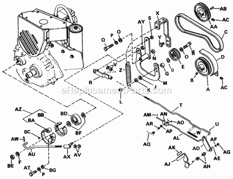 Clutch And Brake Group Diagram and Parts List for 2029953  Simplicity Lawn Tractor