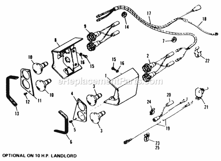 Front Light Group Diagram and Parts List for 990758  Simplicity Lawn Tractor