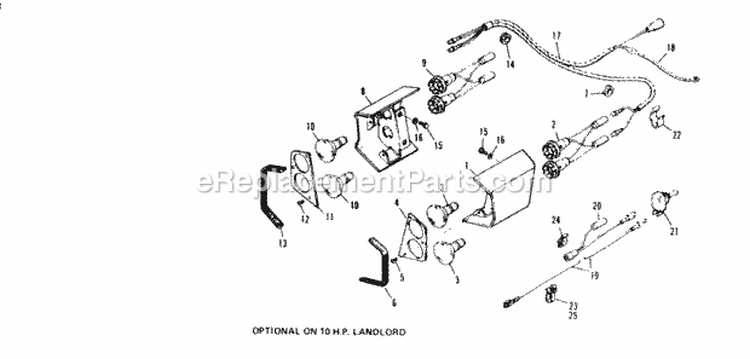 Front Light Group Diagram and Parts List for 990759  Simplicity Lawn Tractor