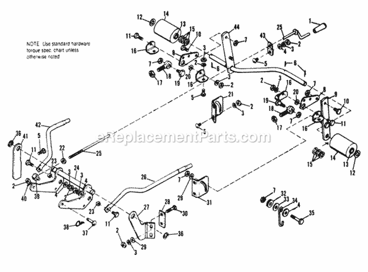 Mower Lift  Hitch Group Diagram and Parts List for 990647  Simplicity Lawn Tractor