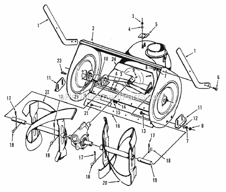 Rotor And Body Group (3841I03) Diagram and Parts List for 990853  Simplicity Snow Blower