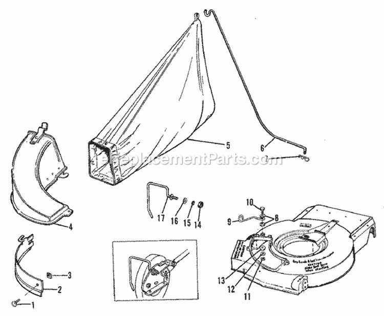 Catcher Group (3839I05) Diagram and Parts List for 990862  Simplicity Lawn Mower