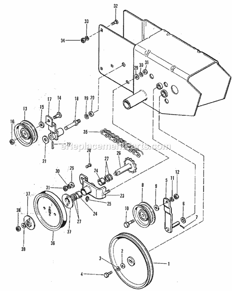 Pulley Group (07000000) Diagram and Parts List for 990643  Simplicity Snow Blower