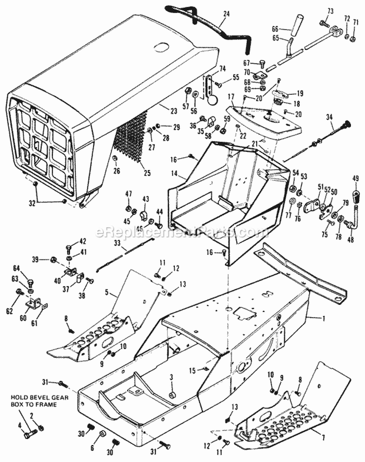 Frame Hood Grill  Instrument Panel Diagram and Parts List for 990872  Simplicity Lawn Tractor