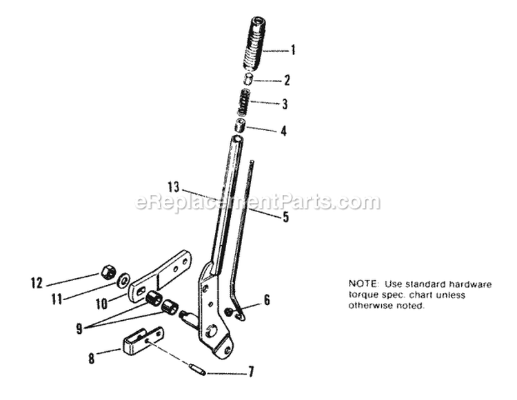 Lift Lever Group Diagram and Parts List for 990763  Simplicity Lawn Tractor