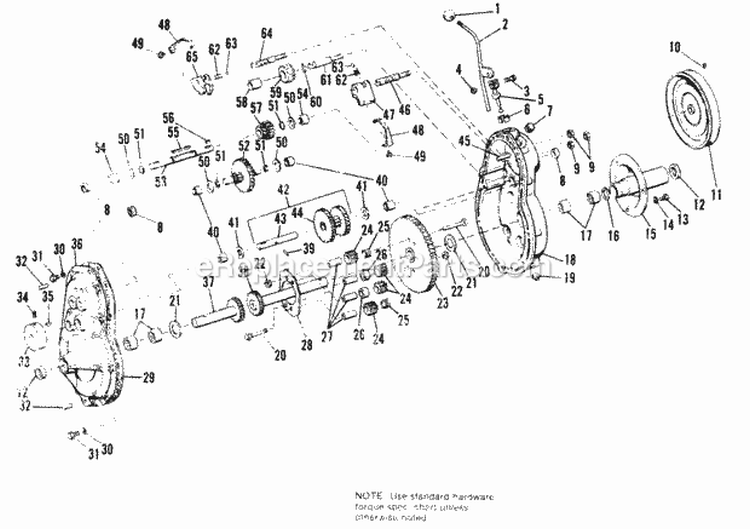 Transmission Group Diagram and Parts List for 990646  Simplicity Lawn Tractor