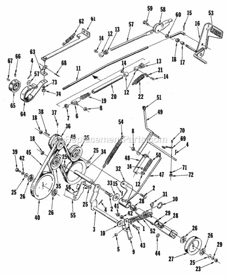 Clutch  Brake Group (3855I04) Diagram and Parts List for 990769  Simplicity Lawn Tractor
