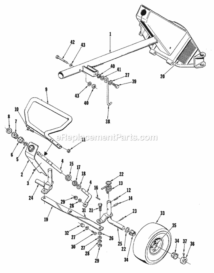 Steering  Front Wheels Group (3855I03) Diagram and Parts List for 990769  Simplicity Lawn Tractor