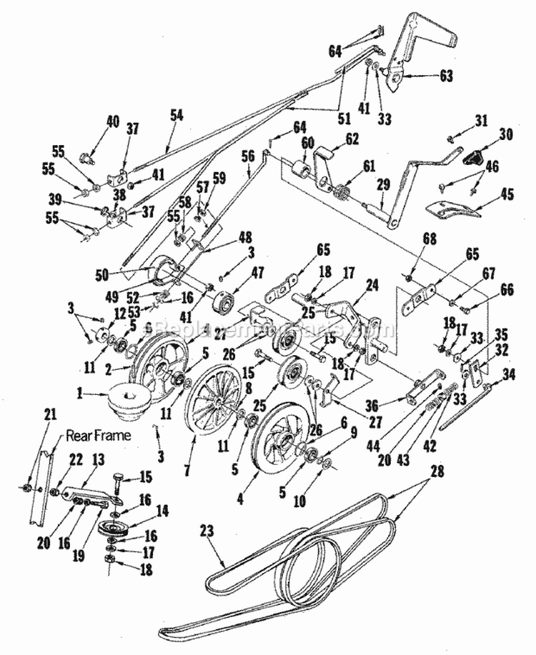 Clutch  Brake Group (3856I03) Diagram and Parts List for 1690058  Simplicity Lawn Tractor