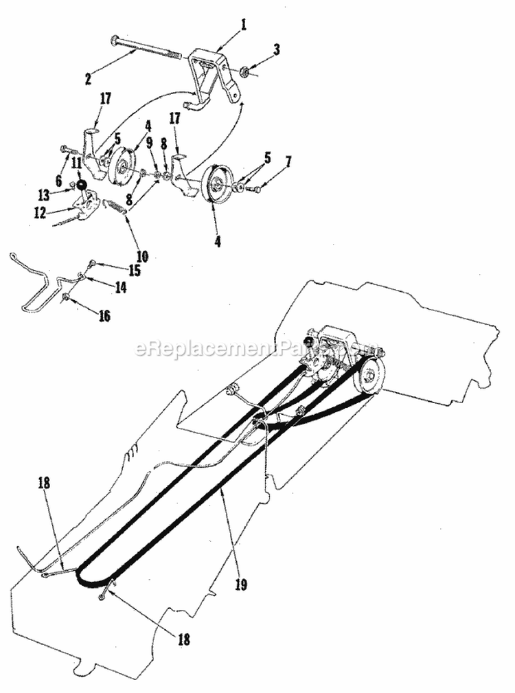 Pto Group (3856I05) Diagram and Parts List for 1690058  Simplicity Lawn Tractor