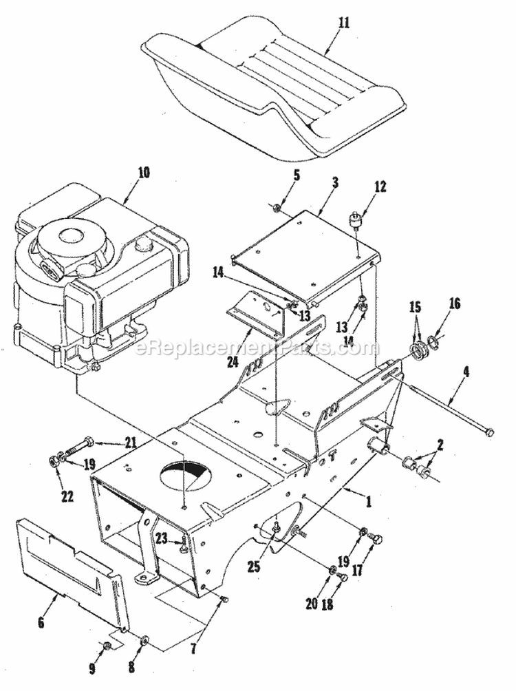 Rear Frame  Seat Group (3856I02) Diagram and Parts List for 1690058  Simplicity Lawn Tractor