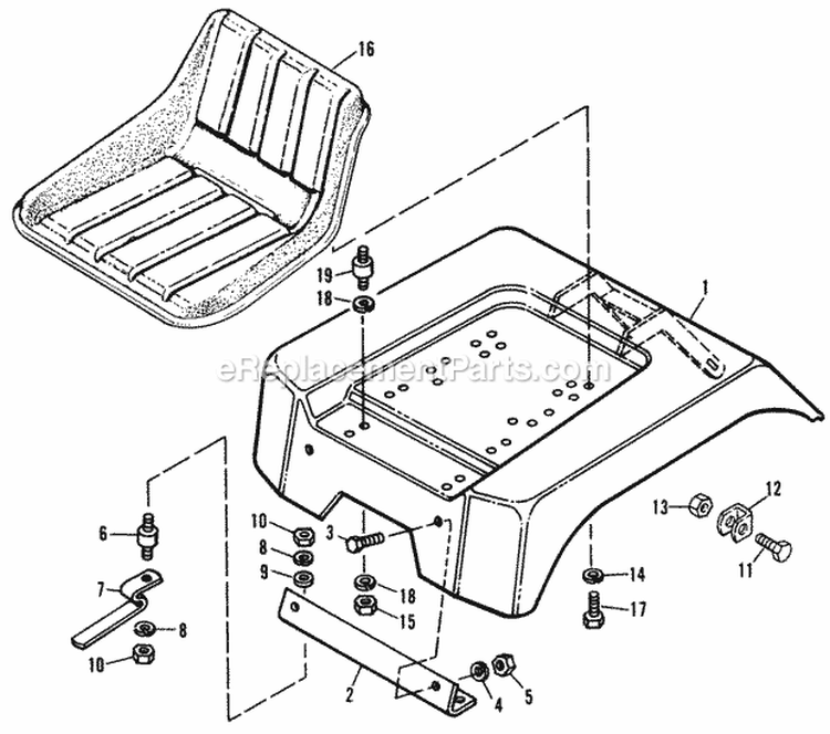 Seat And Fenders Diagram and Parts List for 990979  Simplicity Lawn Tractor