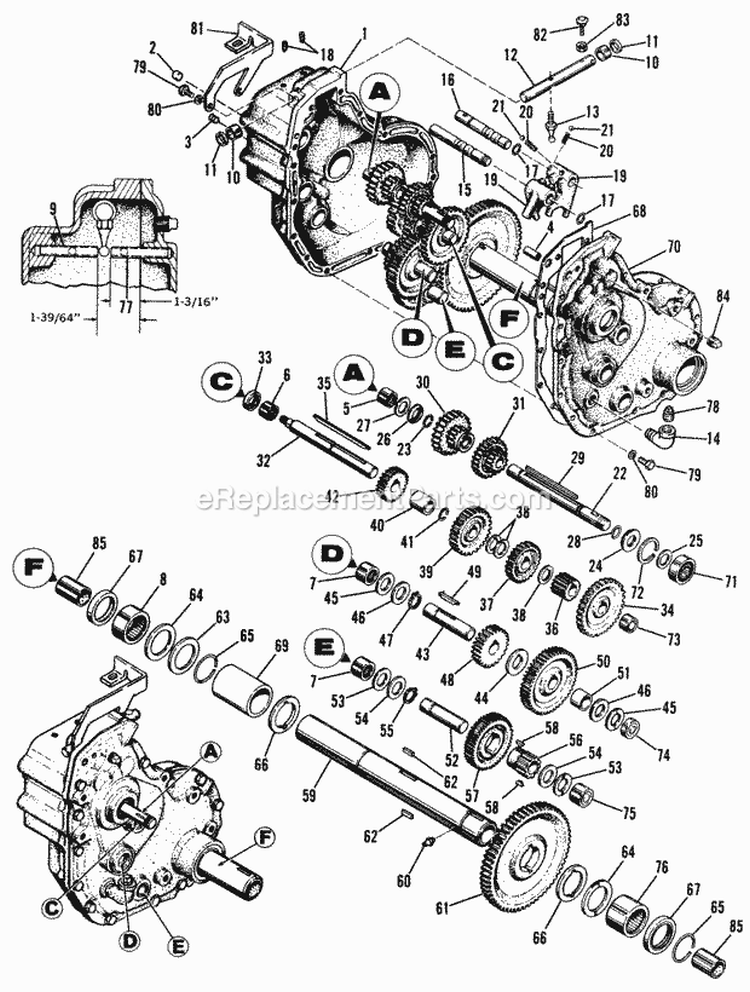 Transmission Group Diagram and Parts List for 990979  Simplicity Lawn Tractor