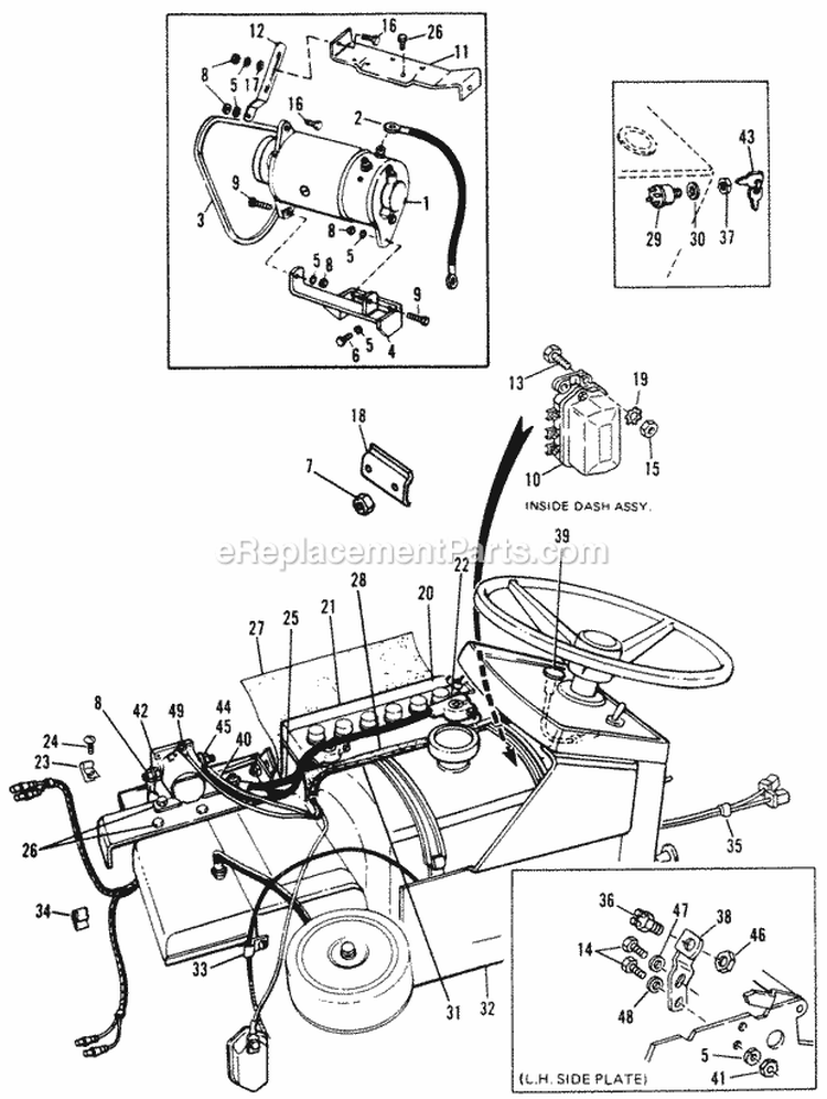 Electric Starter-Generator System Diagram and Parts List for 990980  Simplicity Lawn Tractor