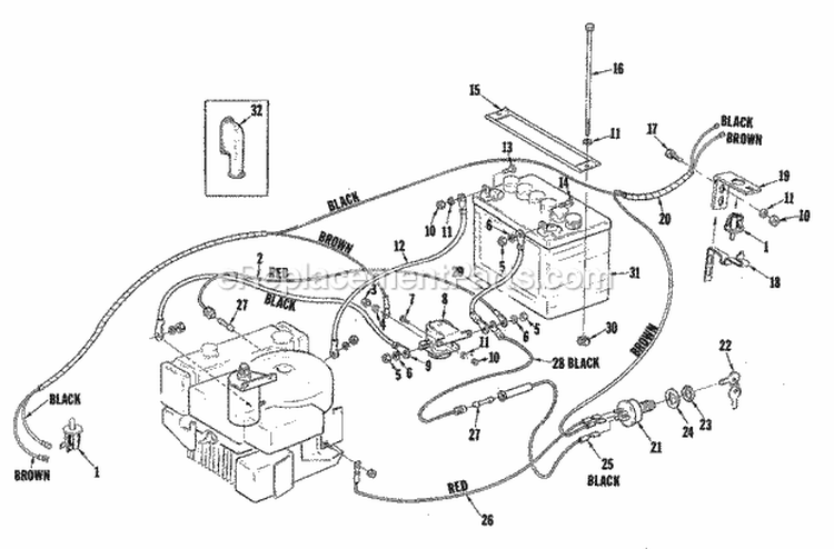 Electrical Group (3857I06) Diagram and Parts List for 1600122  Simplicity Lawn Tractor
