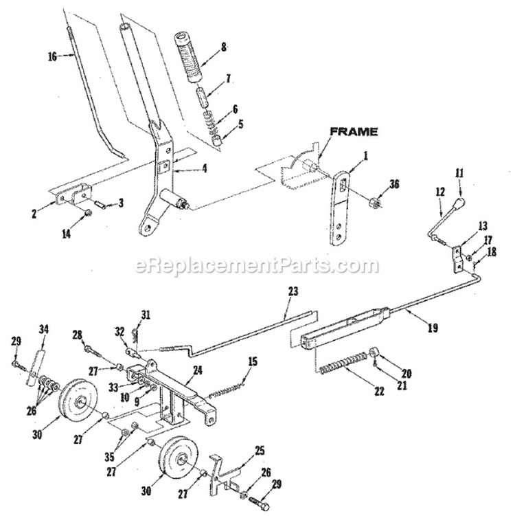 Lift Assembly  Pto Group (3857I04) Diagram and Parts List for 1600122  Simplicity Lawn Tractor