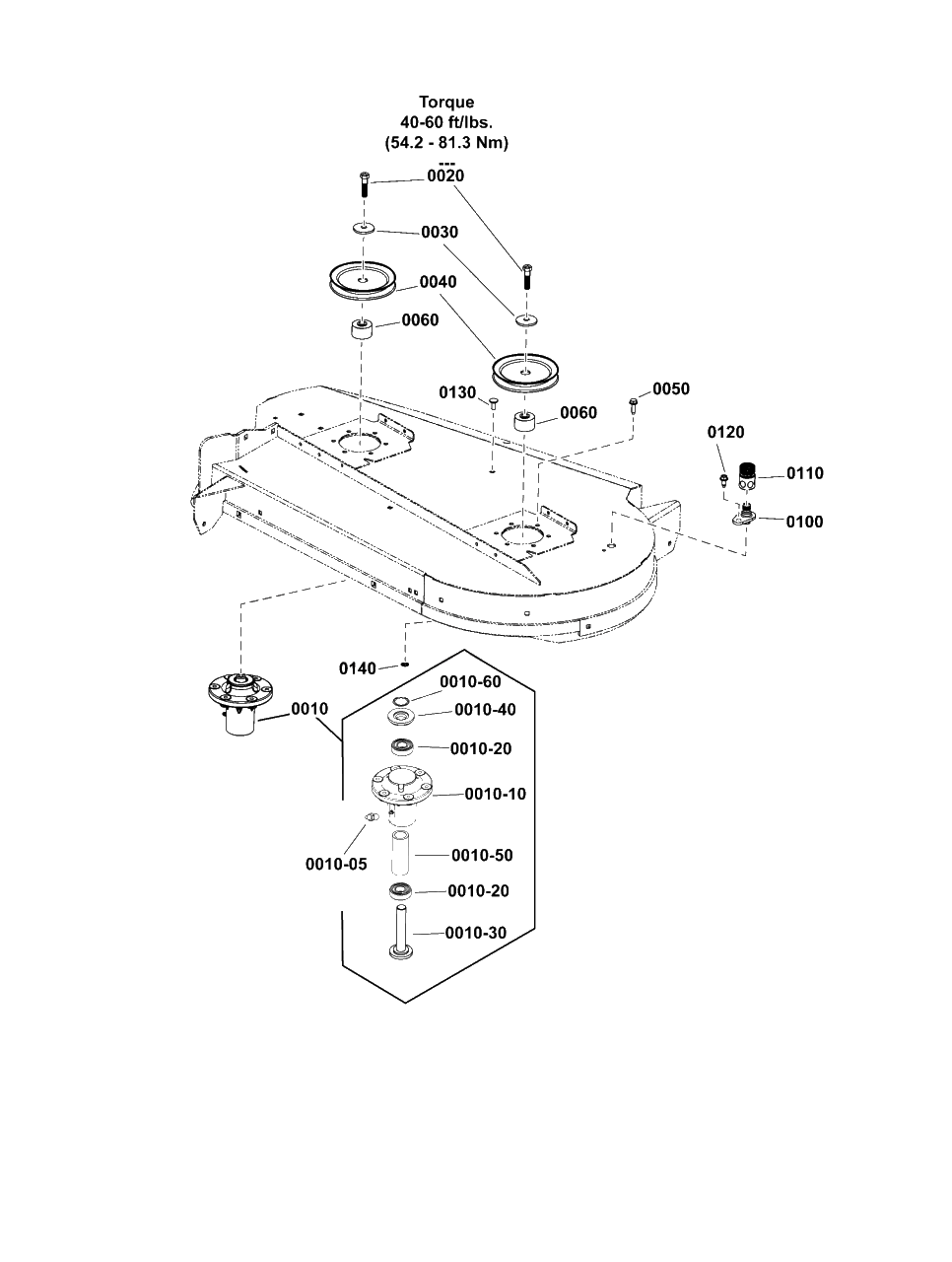 42-Inch ( 107cm) Mower Deck - Arbor Group Diagram and Parts List for SZT175 2691923-00 Simplicity Lawn Tractor
