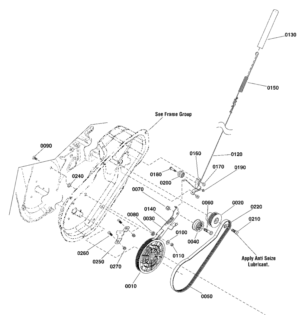Auger Drive Group Diagram and Parts List for 1022ER 1696846-00 Simplicity Snow Blower