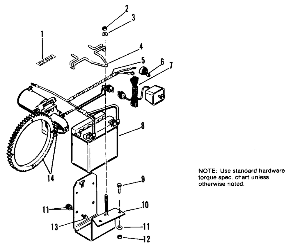 12 Volt Starter Group Diagram and Parts List for 325 990900 Simplicity Lawn Tractor