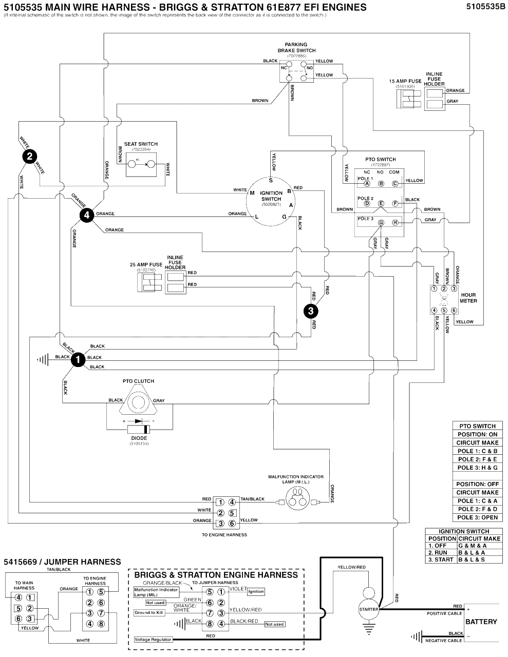 Electrical Schematic - Charging Circuit - B&s 61e877 Diagram and Parts List for 5901799  Simplicity Lawn Tractor