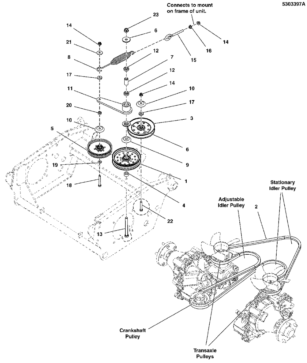 Transaxle Drive Group Diagram and Parts List for 5901748  Simplicity Lawn Tractor