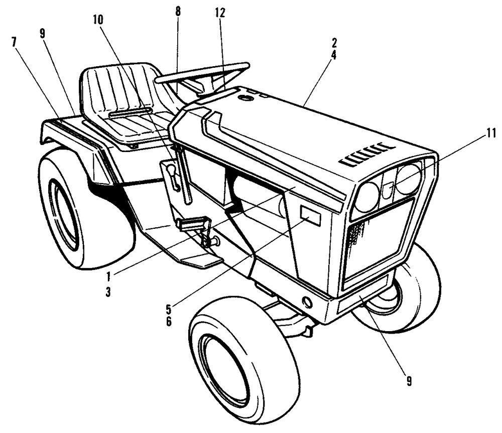 Decal Group Diagram and Parts List for 7116 1690476 Simplicity Lawn Tractor
