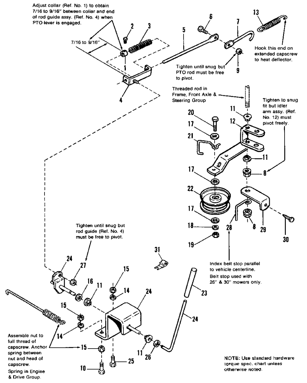 P.T.O. Group - Later Models Diagram and Parts List for 3110 1690566 Simplicity Lawn Tractor