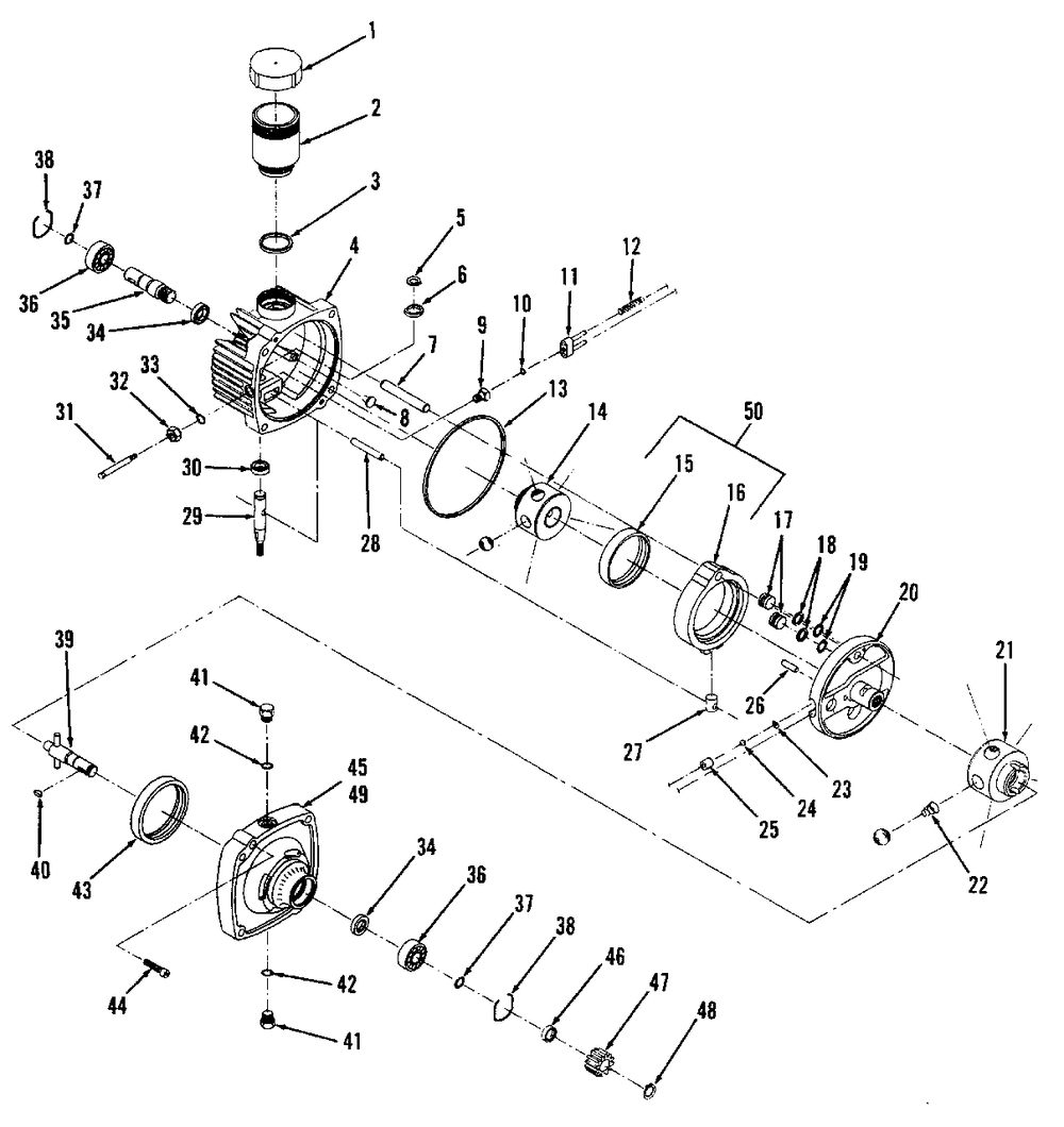 Transmission Diagram and Parts List for 4211H 1690913 Simplicity Lawn Tractor