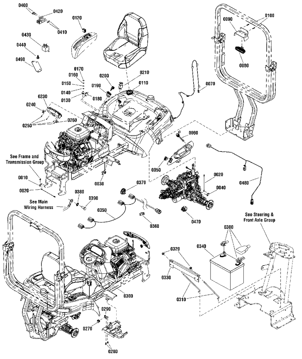 Electrical Group Diagram and Parts List for 2691522-00  Simplicity Lawn Tractor