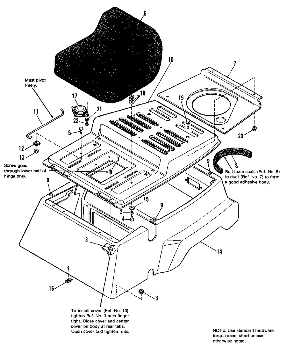 Seat Group Diagram and Parts List for 3110E 1691535 Simplicity Lawn Tractor