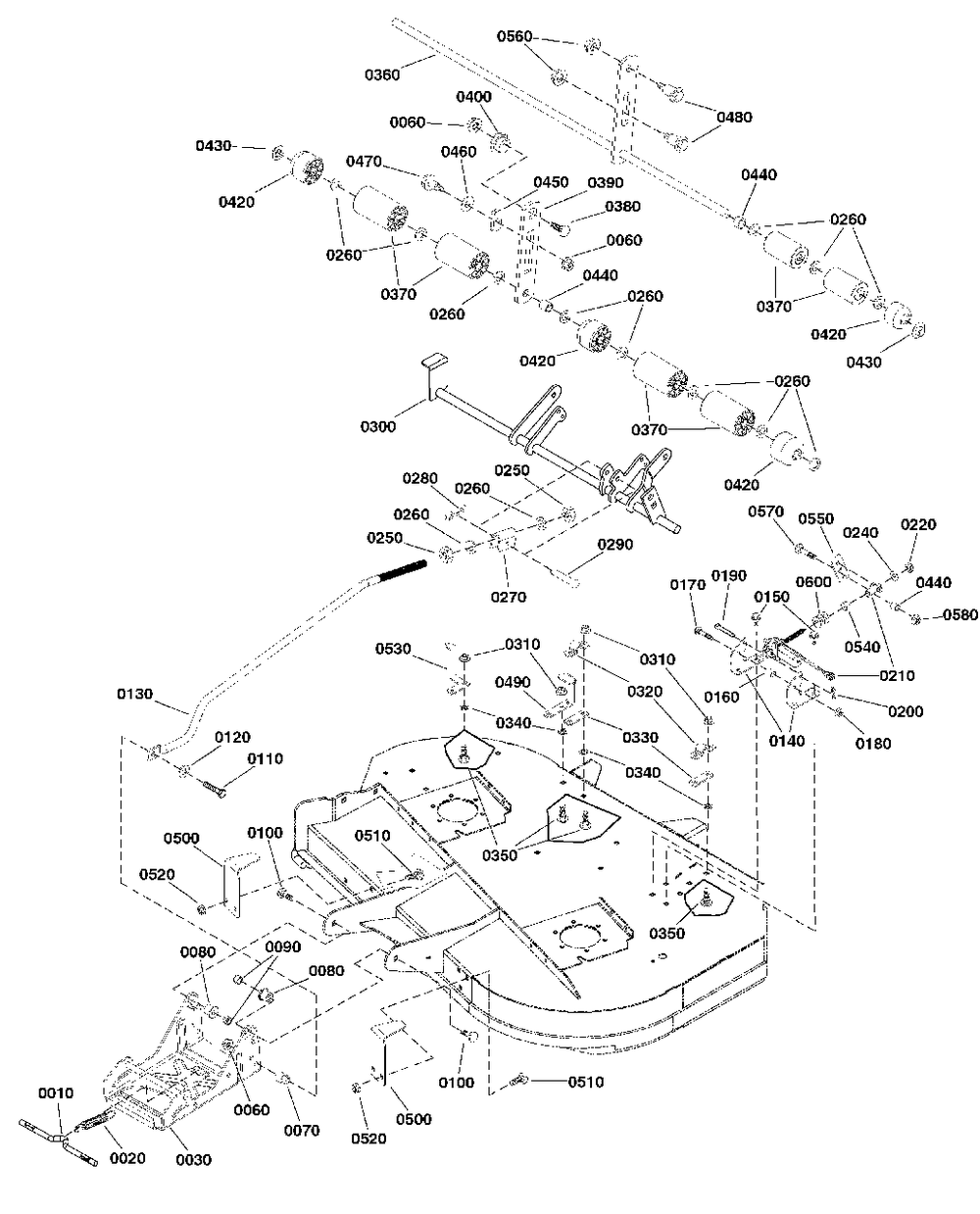 42-Inch Mower Deck - Height Adjustment And Roller Bar Group (2992424) Diagram and Parts List for 2691455-01  Simplicity Lawn Tractor