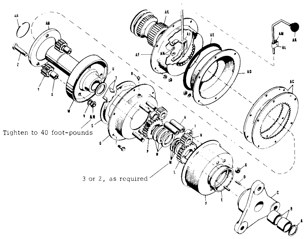 Differential Assembly-Model 600 Diagram and Parts List for 600 990230 Simplicity Lawn Tractor
