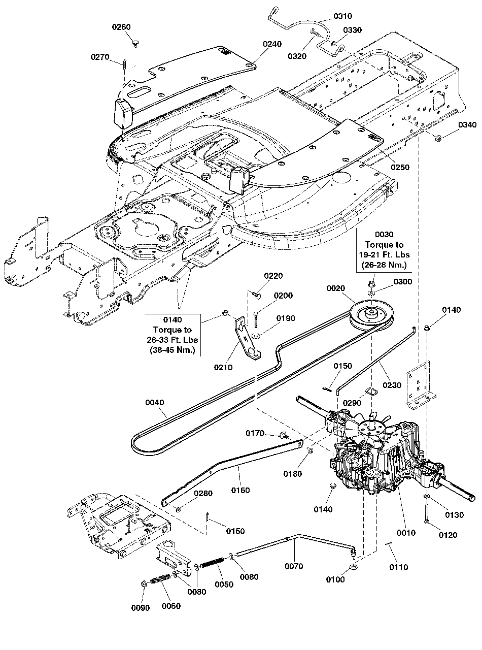 Transmission Group - Tuff Torq K57af Diagram and Parts List for 2691670-01  Simplicity Lawn Tractor