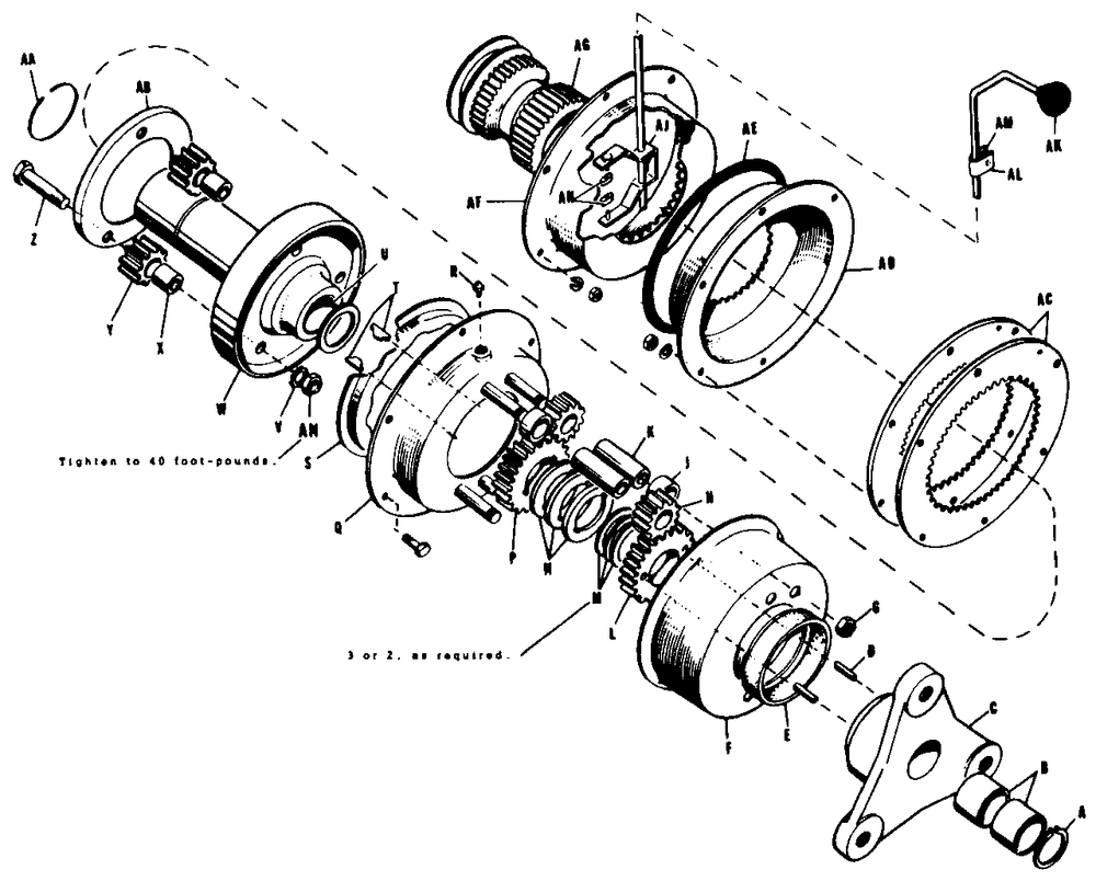Differential Assembly-Model 400 Diagram and Parts List for 400 990234 Simplicity Lawn Tractor