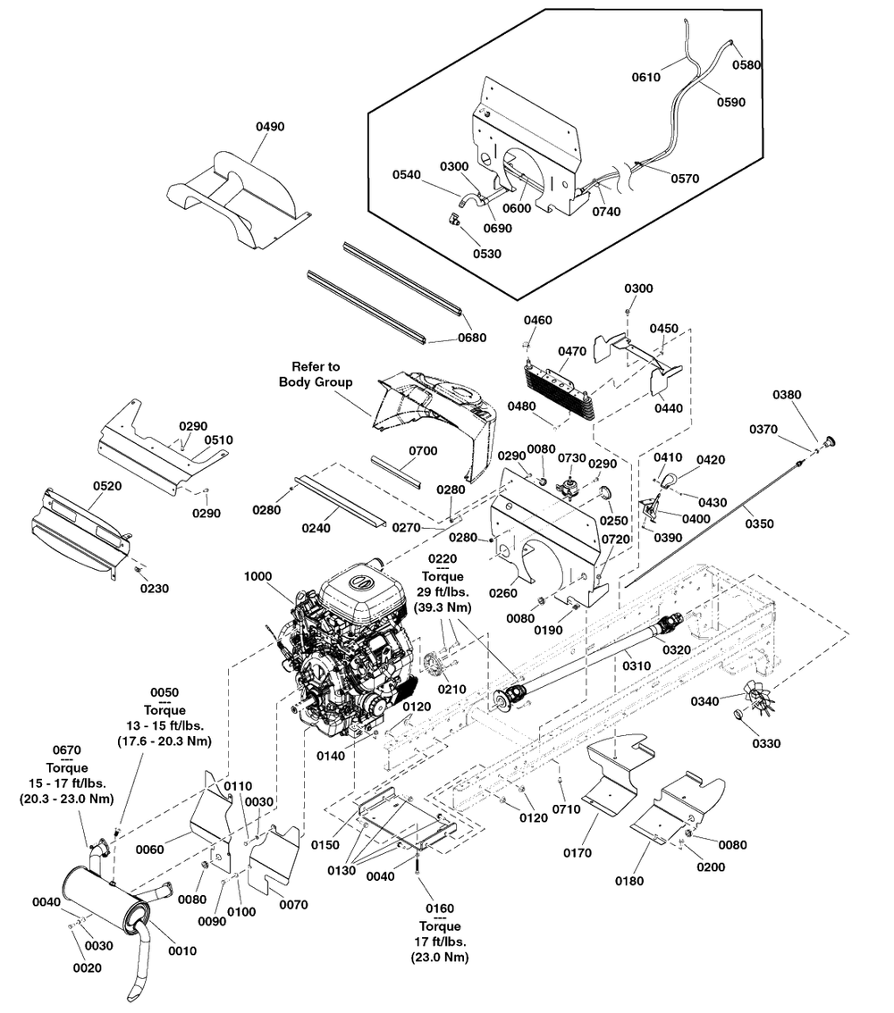 Engine Group Diagram and Parts List for 2691522-00  Simplicity Lawn Tractor