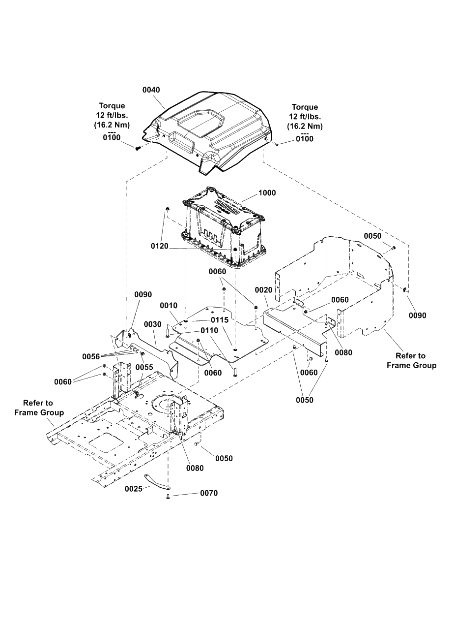 Battery Group Diagram and Parts List for BLUEVOLTCZ1 2691983-00 Simplicity Lawn Tractor