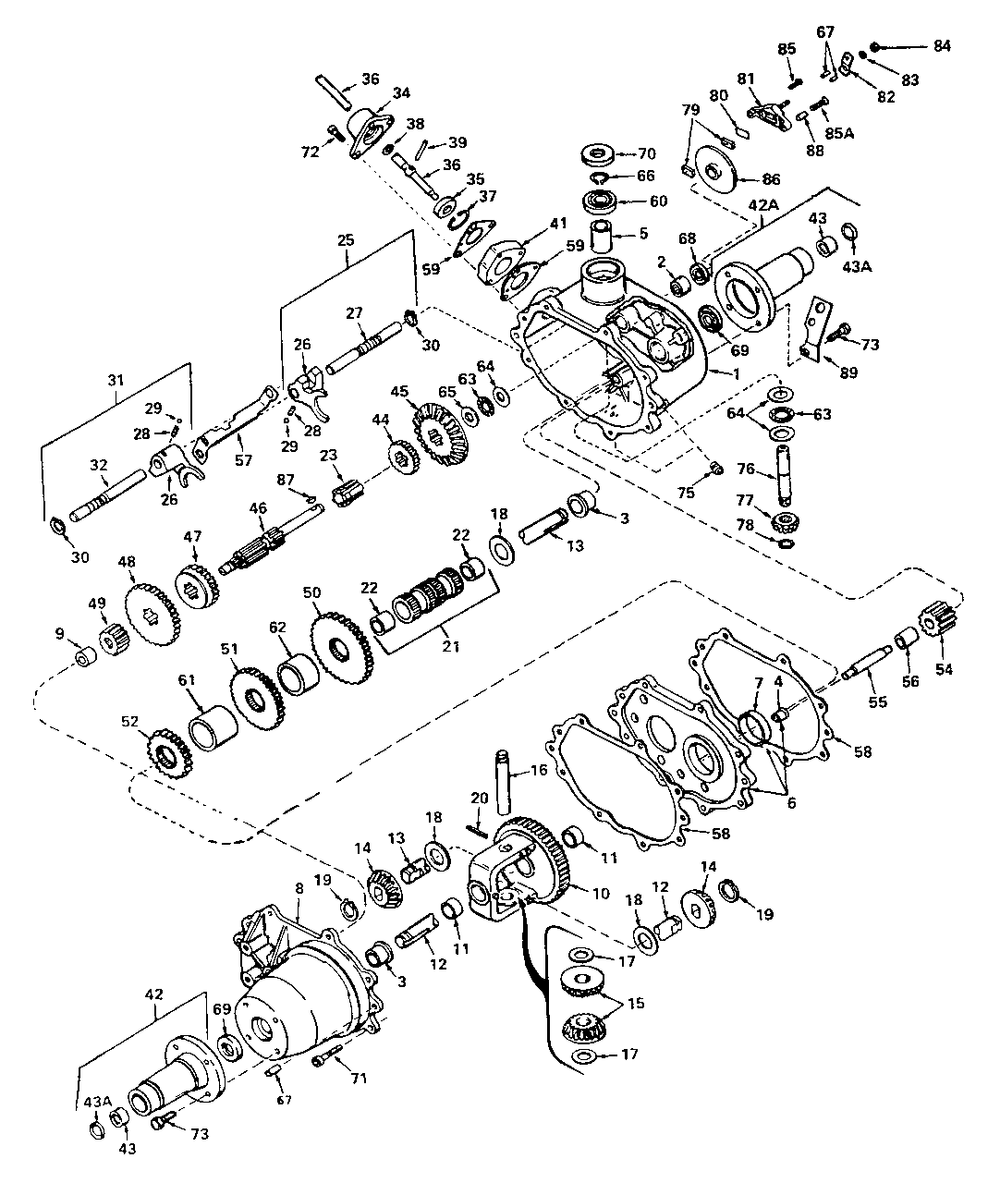 Transaxle Model No. 657-A Diagram and Parts List for 4111 1690344 Simplicity Lawn Tractor