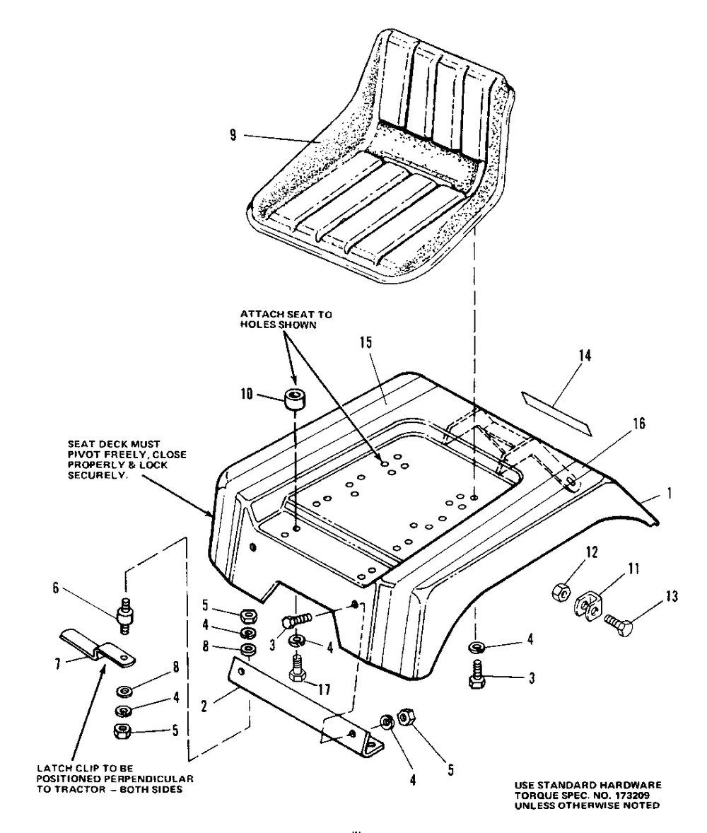Seat And Deck Group (7012, 7016 And 7018) Diagram and Parts List for 7012H 1690353 Simplicity Lawn Tractor